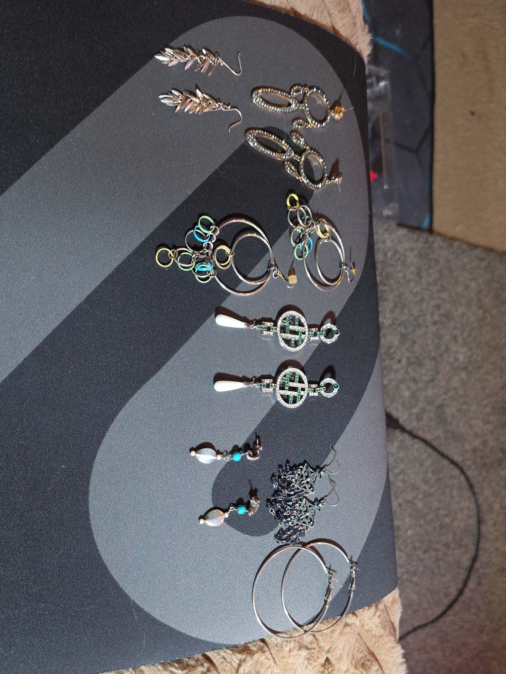 7 Pairs Women's Silver-Tone and Turquoise Earrings Lot
